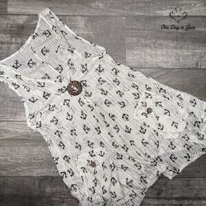 Paradise Ship Anchor Crochet Style Top Size XS/S